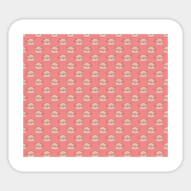 Pink Piggy Pattern Sticker by saradaboru